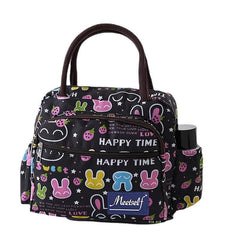 Classic Pattern Zipper Handbag Lightweight Satchel Bag