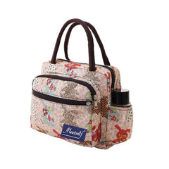 Classic Pattern Zipper Handbag Lightweight Satchel Bag