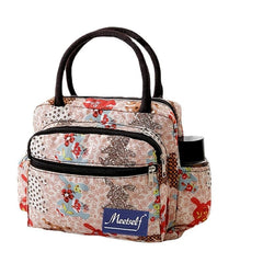 Classic Pattern Zipper Handbag Lightweight Satchel Bag