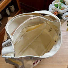 Preppy Style Letter Detail Tote Bag for Work & Travel