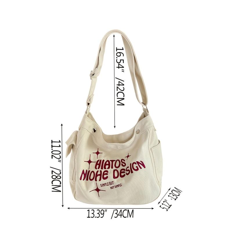 Preppy Style Letter Detail Tote Bag for Work & Travel