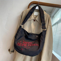 Preppy Style Letter Detail Tote Bag for Work & Travel