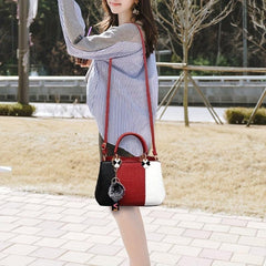 Women's Colorblock Croc Tote Bag Zip Top Handle