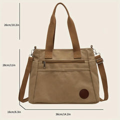 Vintage Canvas Tote Bag Large Capacity Crossbody Handbag