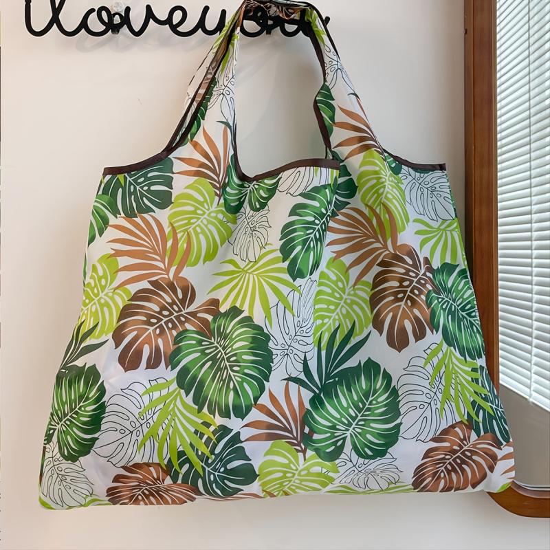 Tropical Print Folding Bag Nylon Tote Bag