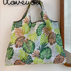 Tropical Print Folding Bag Nylon Tote Bag