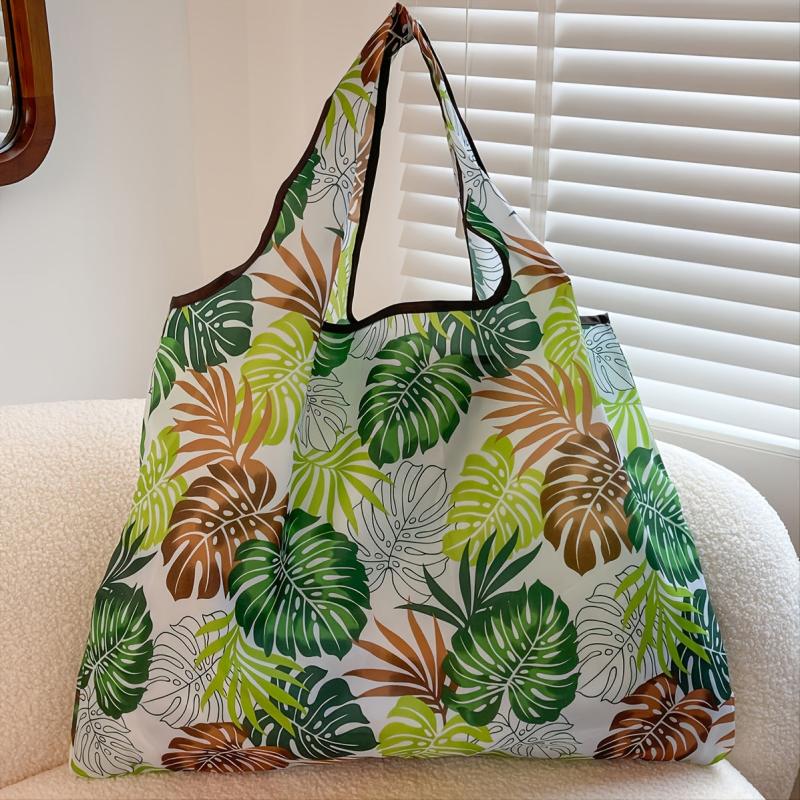 Tropical Print Folding Bag Nylon Tote Bag