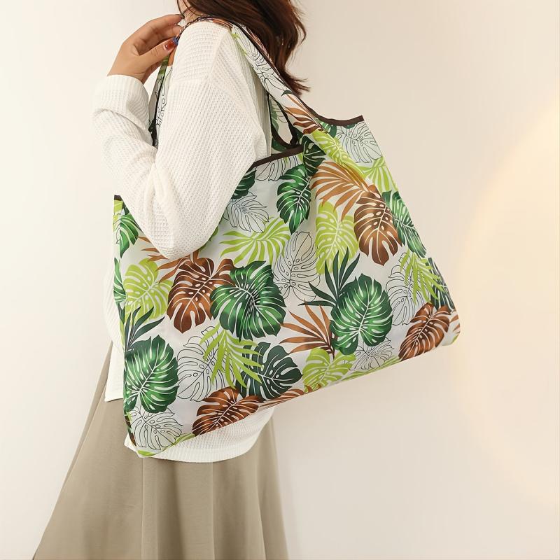 Tropical Print Folding Bag Nylon Tote Bag