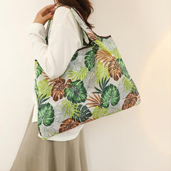 Tropical Print Folding Bag Nylon Tote Bag
