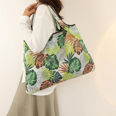 Tropical Print Folding Bag Nylon Tote Bag