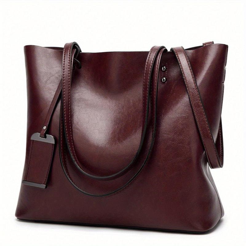 Women Tote Bag Soft Leather Large Capacity Casual Shoulder Crossbody Purse