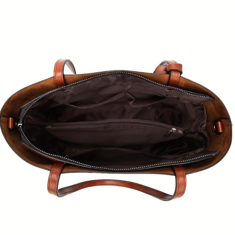 Women Tote Bag Soft Leather Large Capacity Casual Shoulder Crossbody Purse