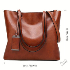 Women Tote Bag Soft Leather Large Capacity Casual Shoulder Crossbody Purse