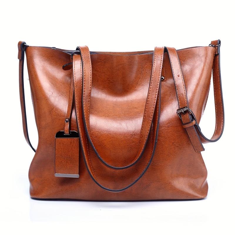 Women Tote Bag Soft Leather Large Capacity Casual Shoulder Crossbody Purse