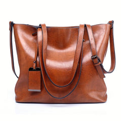 Women Tote Bag Soft Leather Large Capacity Casual Shoulder Crossbody Purse