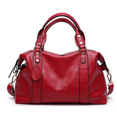 Classic Tote Faux Leather Shoulder Bag with Zipper