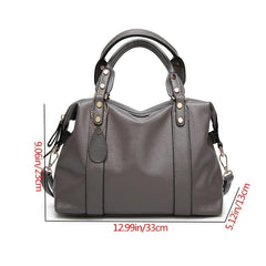 Classic Tote Faux Leather Shoulder Bag with Zipper