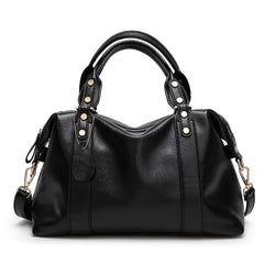Classic Tote Faux Leather Shoulder Bag with Zipper