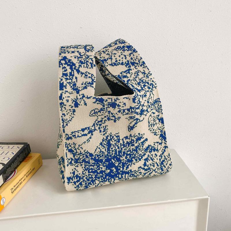 Flower Pattern Tote Handbag Crochet Bag
