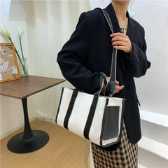 Large Capacity Canvas Tote Bag Crossbody Commuter Women's Handbag