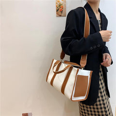 Large Capacity Canvas Tote Bag Crossbody Commuter Women's Handbag