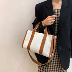 Large Capacity Canvas Tote Bag Crossbody Commuter Women's Handbag