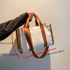 Large Capacity Canvas Tote Bag Crossbody Commuter Women's Handbag