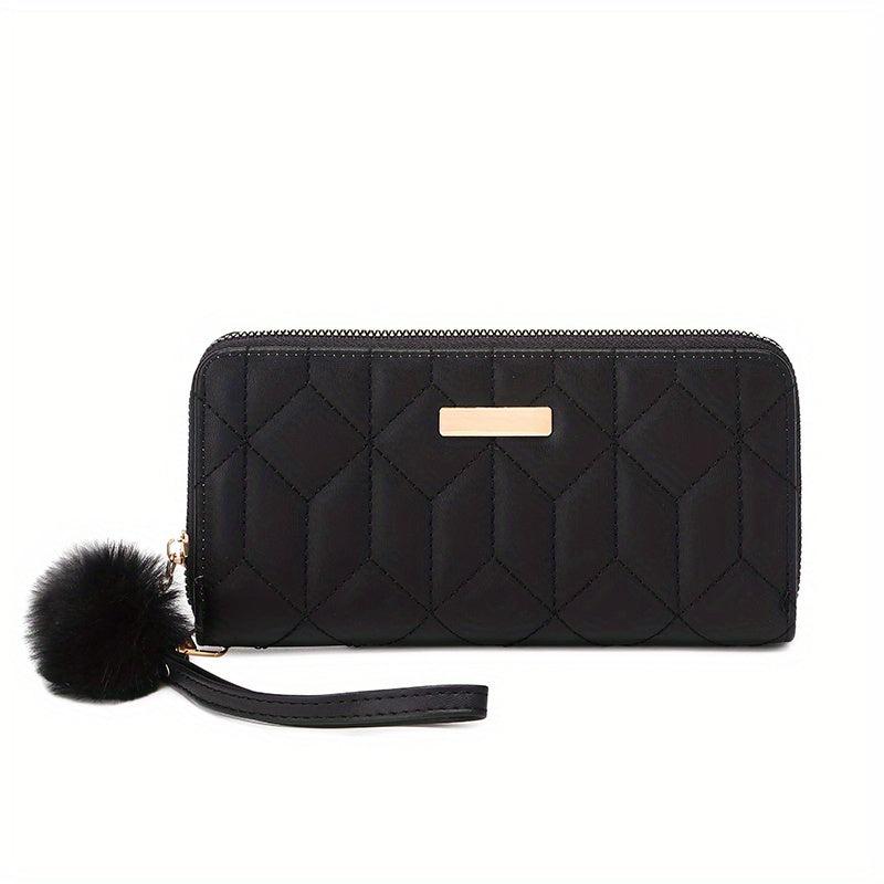 Quilted Wallet Faux Leather Credit Card Organizer Women's Clutch