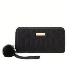 Quilted Wallet Faux Leather Credit Card Organizer Women's Clutch