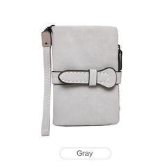 Casual Small Wallet With Wristlet Faux Leather Wallet