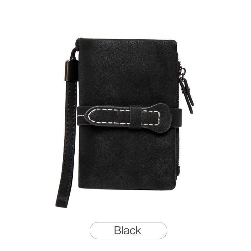 Casual Small Wallet With Wristlet Faux Leather Wallet