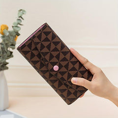 Geometric Pattern Long Purse Coin Pocket Mini Wallet