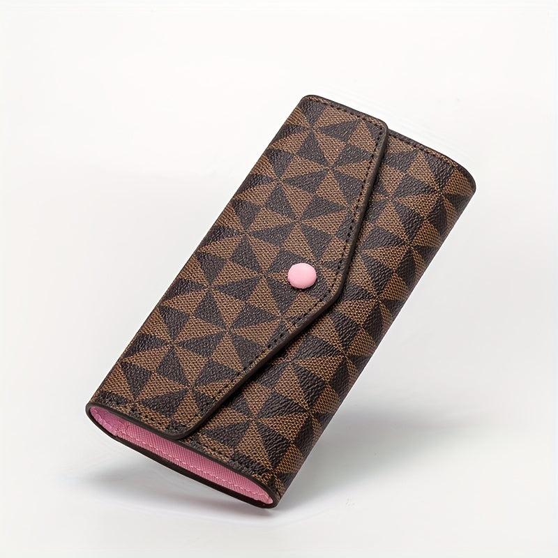 Geometric Pattern Long Purse Coin Pocket Mini Wallet
