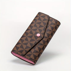 Geometric Pattern Long Purse Coin Pocket Mini Wallet