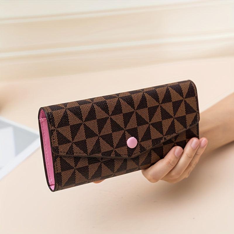 Geometric Pattern Long Purse Coin Pocket Mini Wallet