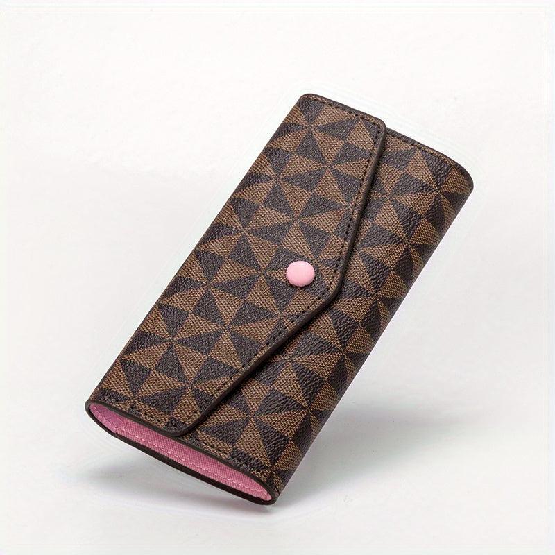 Geometric Pattern Long Purse Coin Pocket Mini Wallet