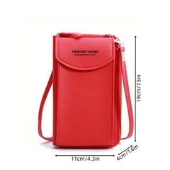 Faux Leather Crossbody Phone Bag Stylish Purse
