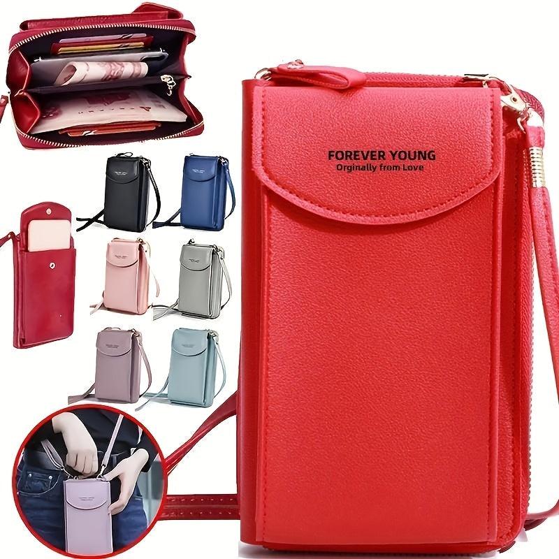 Faux Leather Crossbody Phone Bag Stylish Purse