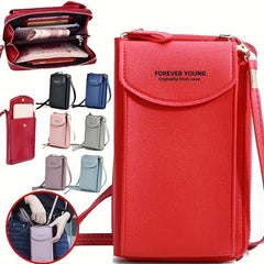 Faux Leather Crossbody Phone Bag Stylish Purse