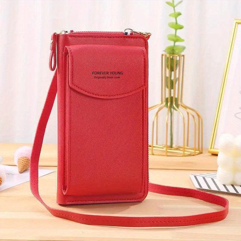 Faux Leather Crossbody Phone Bag Stylish Purse
