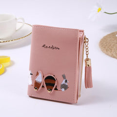 Cartoon Pattern Wallet with Tassel Decor