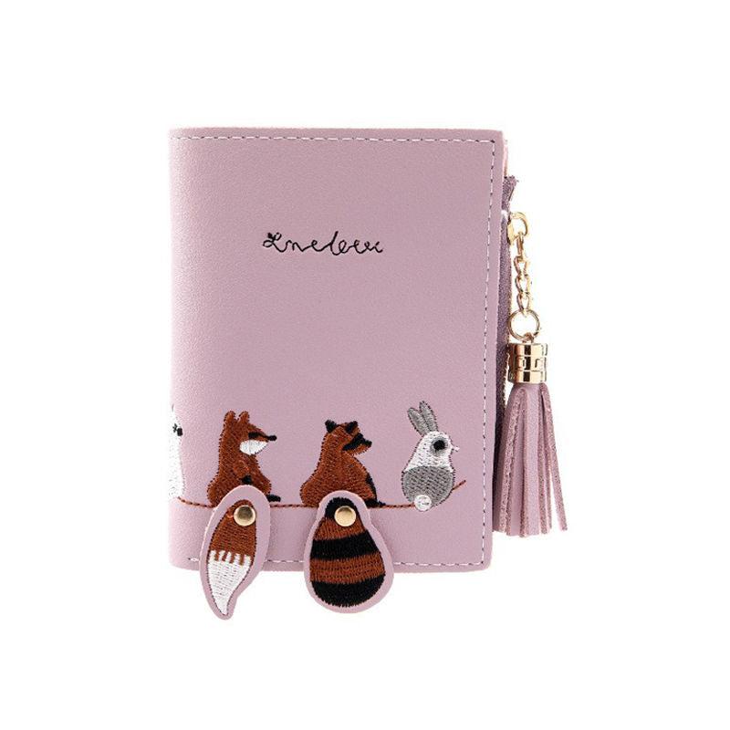 Cartoon Pattern Wallet with Tassel Decor