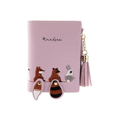 Cartoon Pattern Wallet with Tassel Decor