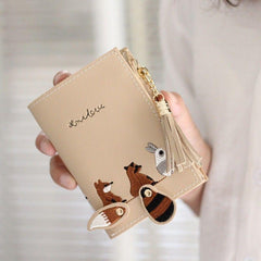 Cartoon Pattern Wallet with Tassel Decor