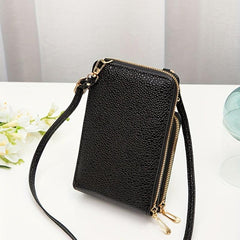 Women Leather Shoulder Crossbody Cell Phone Bag Coin Bag Pocket Laminated