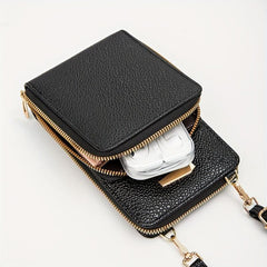 Women Leather Shoulder Crossbody Cell Phone Bag Coin Bag Pocket Laminated