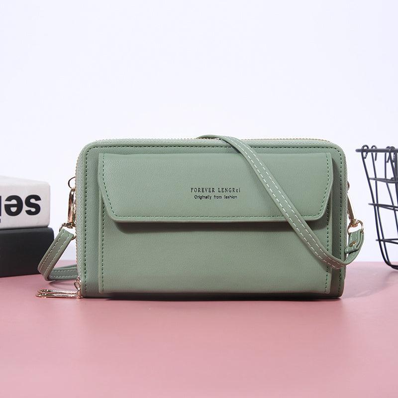 Small Shoulder Bag with Zipper, Letter Detail, Versatile Phone Purse
