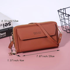 Small Shoulder Bag with Zipper, Letter Detail, Versatile Phone Purse