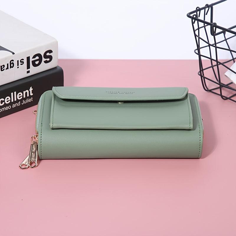 Small Shoulder Bag with Zipper, Letter Detail, Versatile Phone Purse