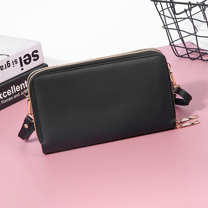 Small Shoulder Bag with Zipper, Letter Detail, Versatile Phone Purse